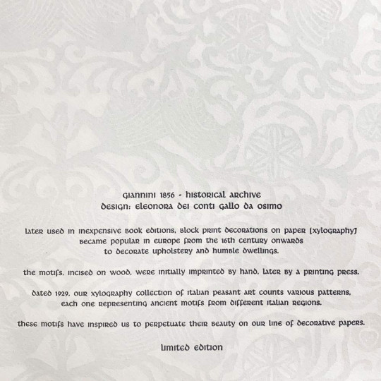Blue Traditional Abruzzo Print Paper ~ Rossi Italy ~ Xylography